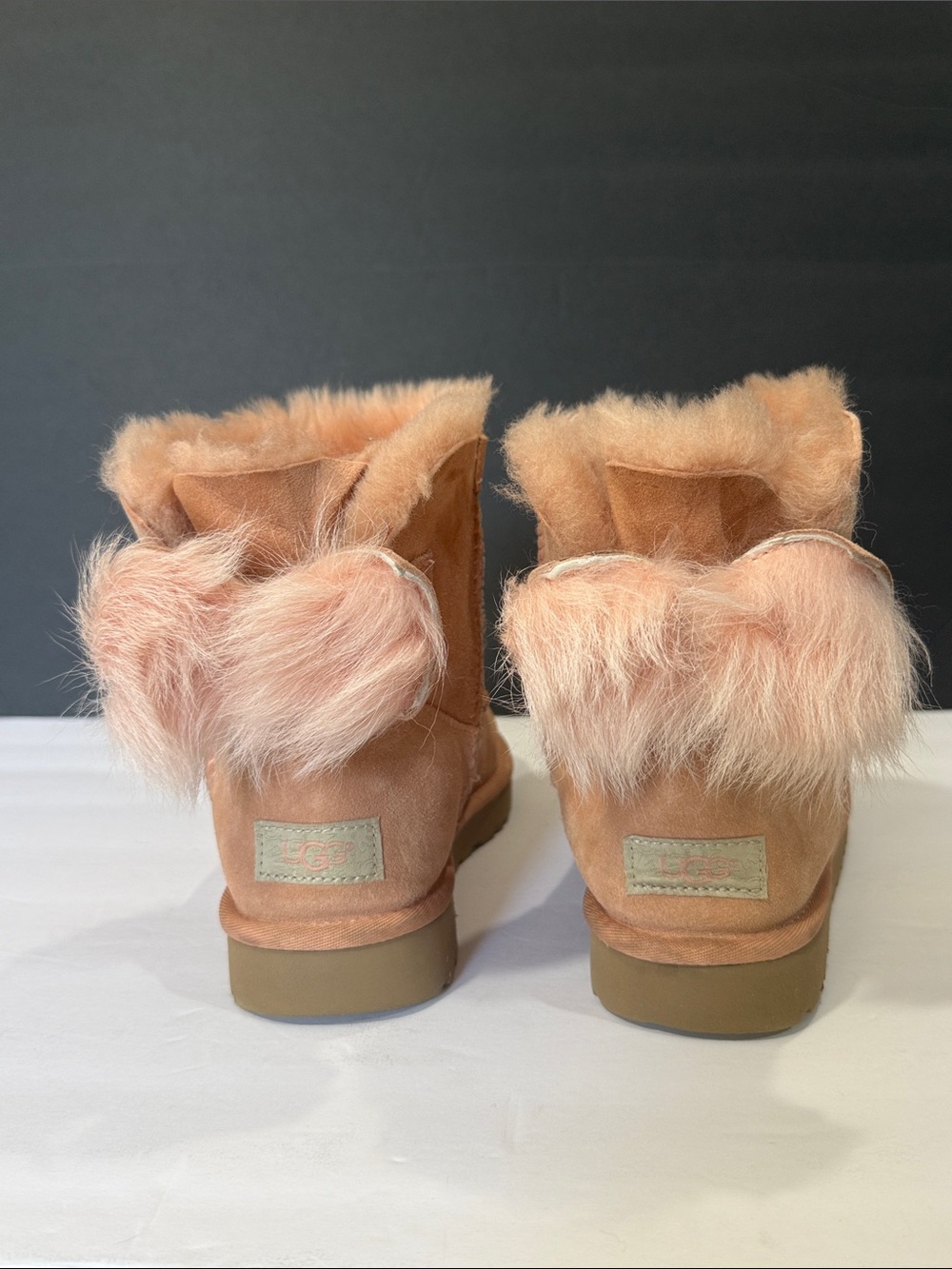 UGG Classic Mini Boot with Fur Trim, sz 8